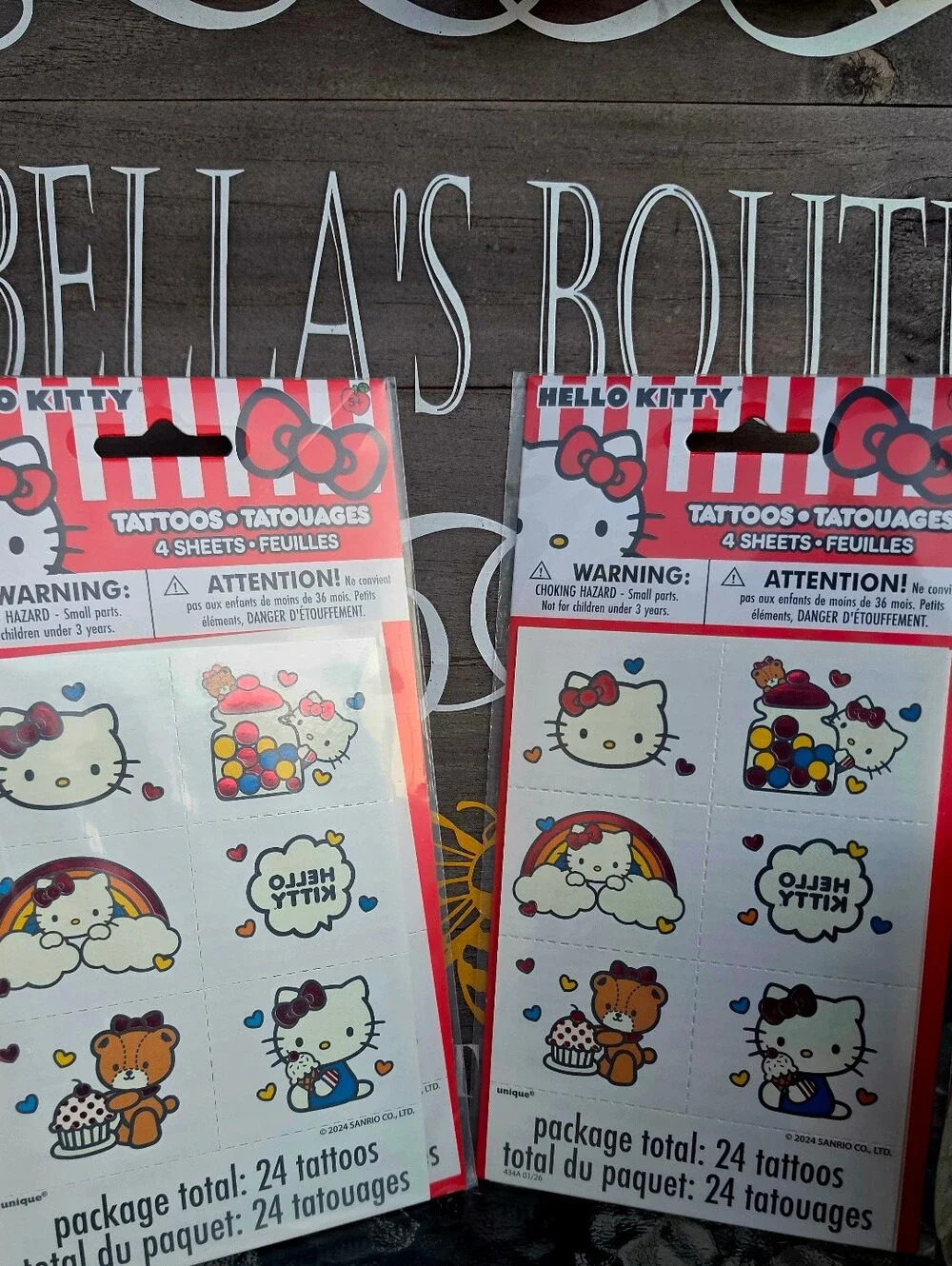2 Hello Kitty & Friends Tattoos 24ct